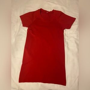 Red Swiftly Tech Short Sleeved Lululemon